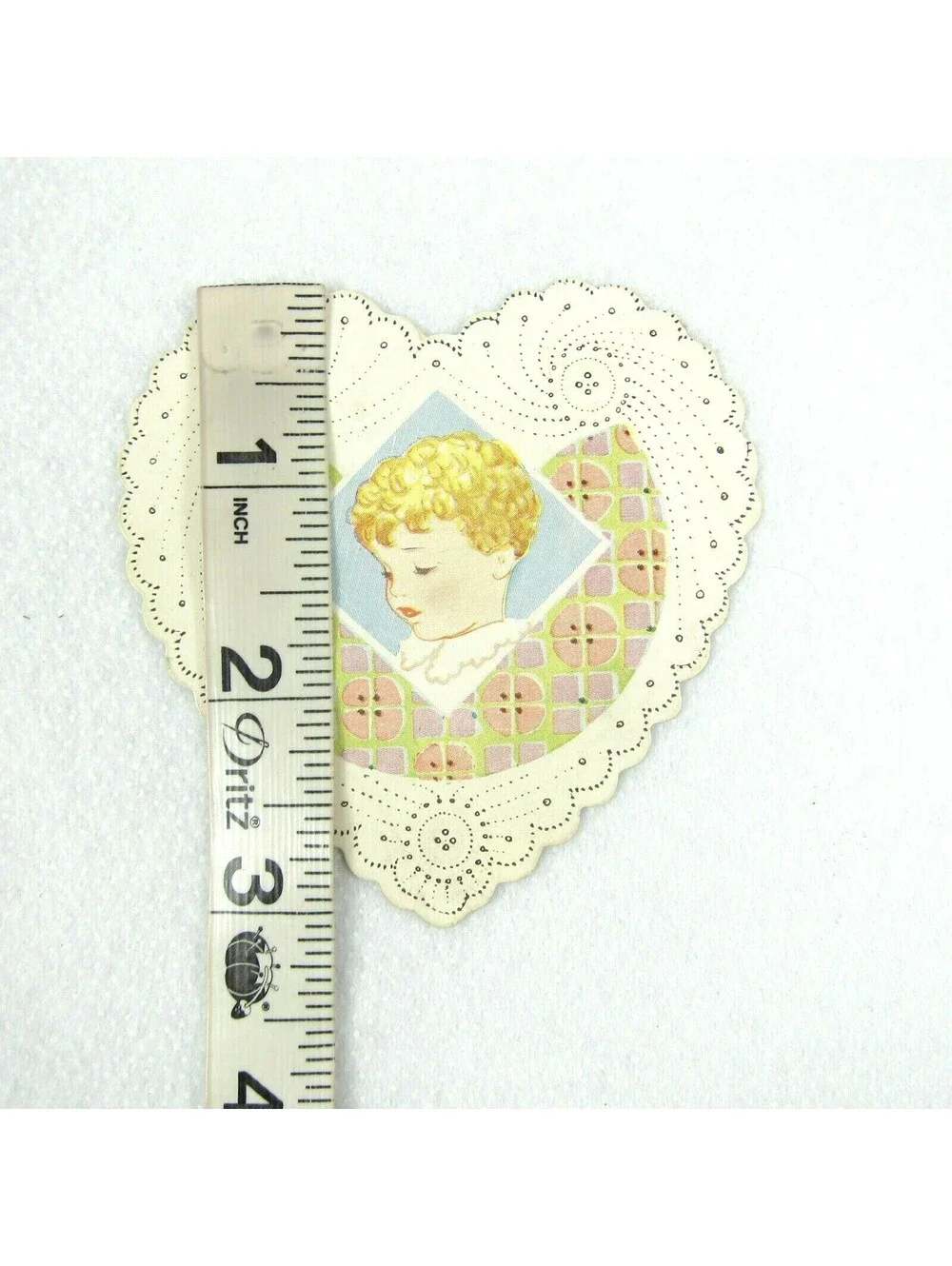 Vintage Valentine Card 1920s Cut-Out Heart Blonde Child Carrington Chicago USA